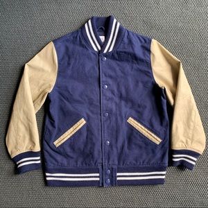 Gap Kids Navy and Beige Varsity Jacket